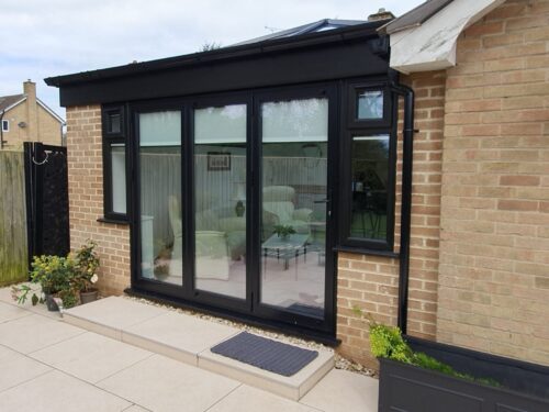 external view of bifold doors in orangery