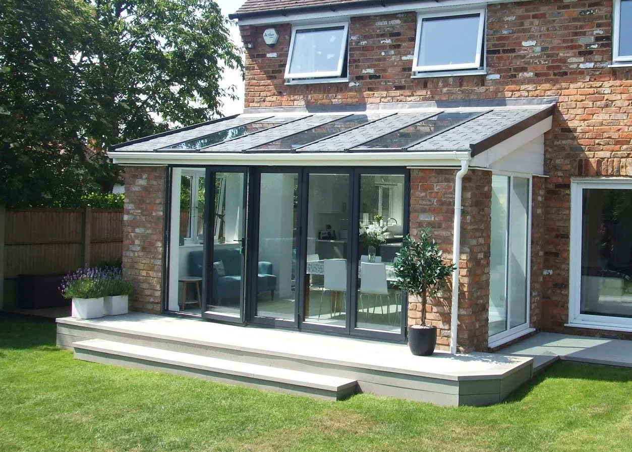 lean to conservatory with bifold door