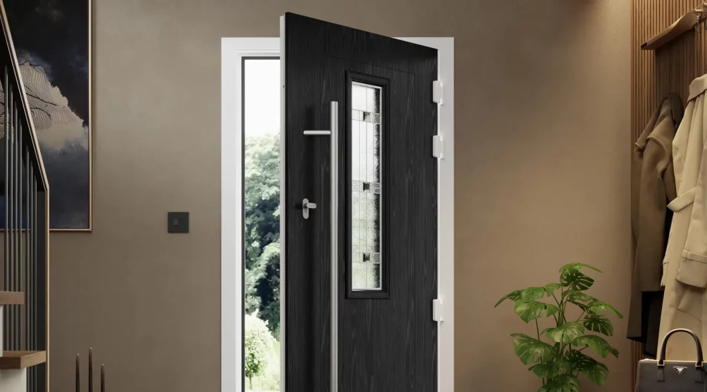 modern black front door
